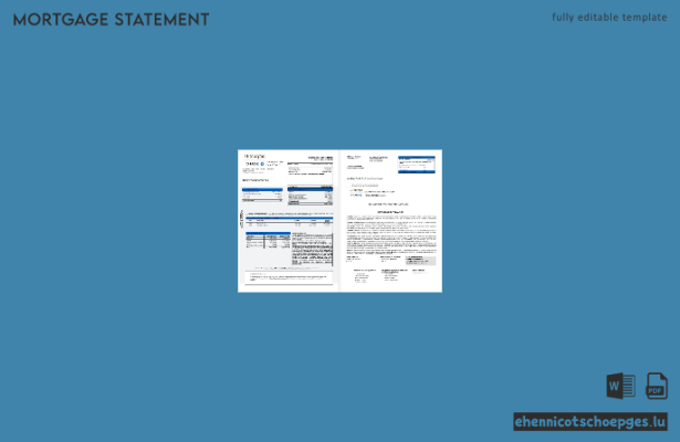 US-amerikanischer Hypothekenauszug der JP Morgan Chase Bank in Word- und PDF-Formaten 1-2 Beispielvorschau